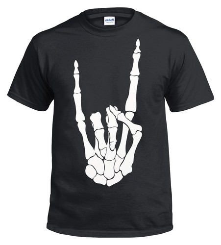 Rock hand front printed cotton - front,
